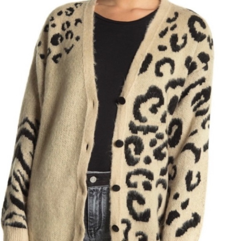 Topshop animal print cardigan size 10